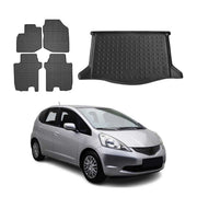 2009-2013 Honda Fit 2.gen Floor Mats & Cargo Liner Full Set All Weather Black