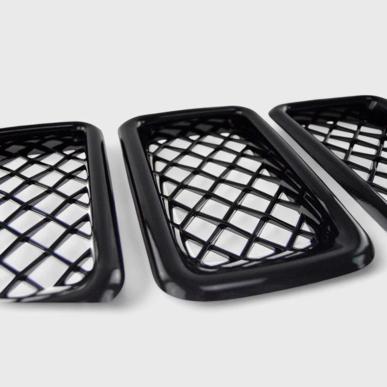 2011-2017 Jeep Compass Grille Overlay Gloss Black 7Pcs ABS Plastic