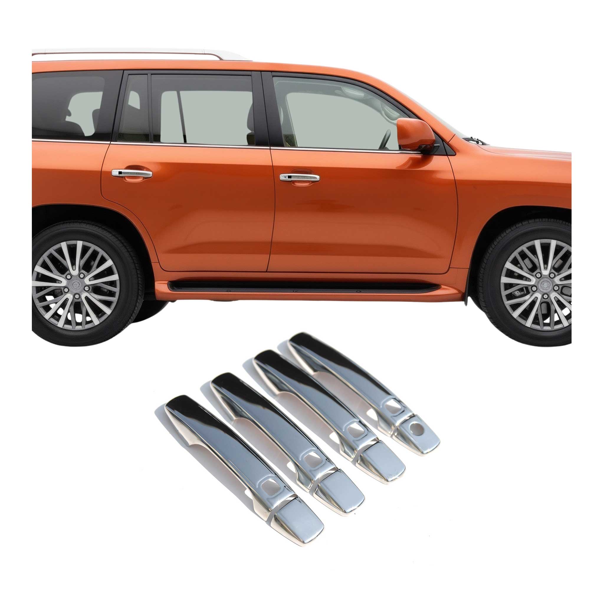 2008-2015 Lexus LX 570 Car Door Handle Cover Protector Stainless Steel Chrome 8 Pcs