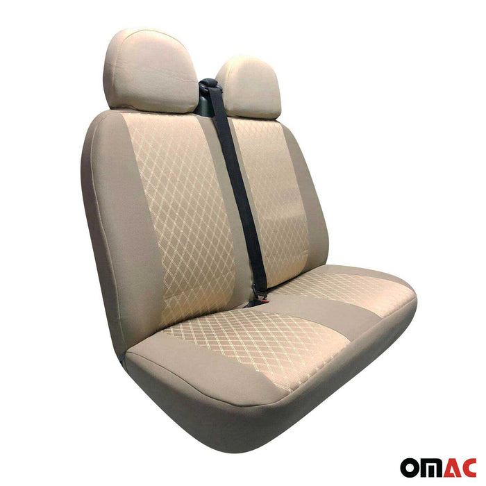 Front Car Seat Covers Protector for Mercedes Metris 2016-2024 Beige 2+1 Set