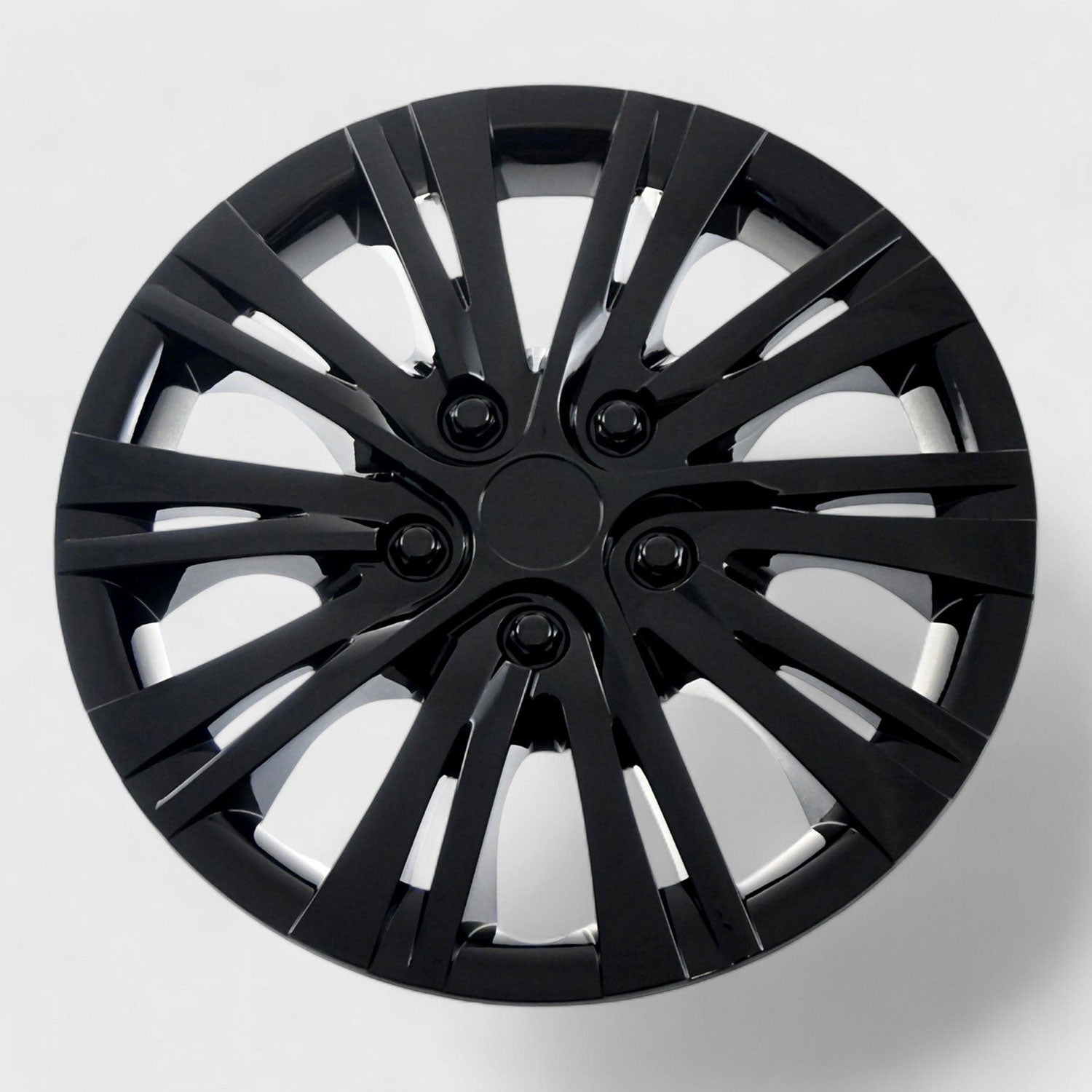 Semi-Universal Wheel Cover Hubcaps Set Gloss Black 4Pcs PP