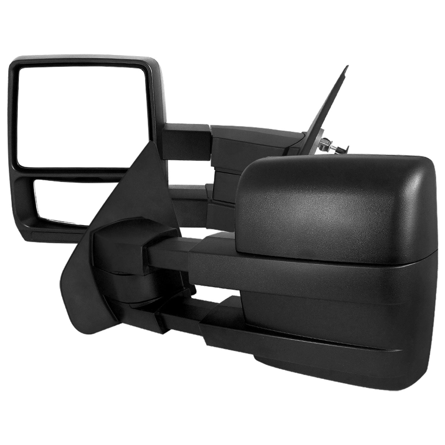 2004-2014 Ford F-150 Black Manual Adjustable Telescopic Towing Mirrors