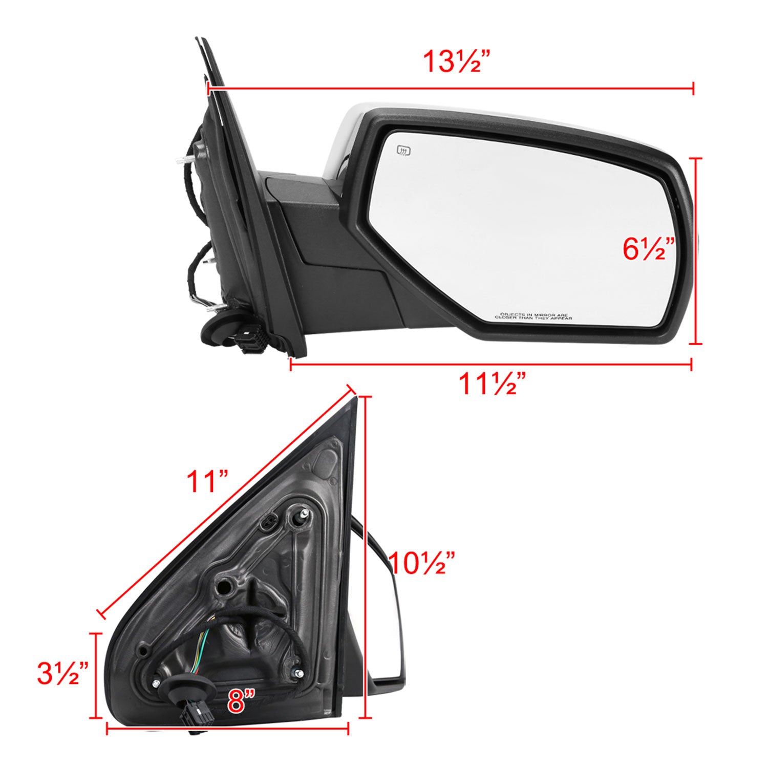 2014-2018 Chevy Silverado/ Sierra Chrome Heated Side Mirror & Puddle Passenger