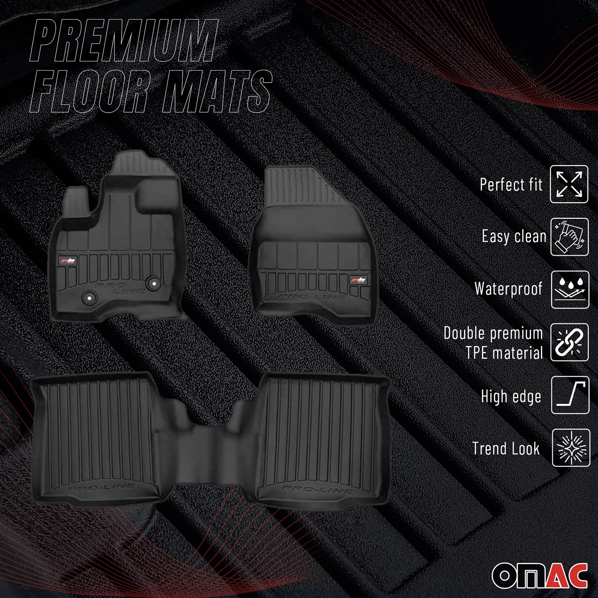 2011-2015 Ford Explorer Premium Floor Mats Liners Full Set All Weather Heavy Duty