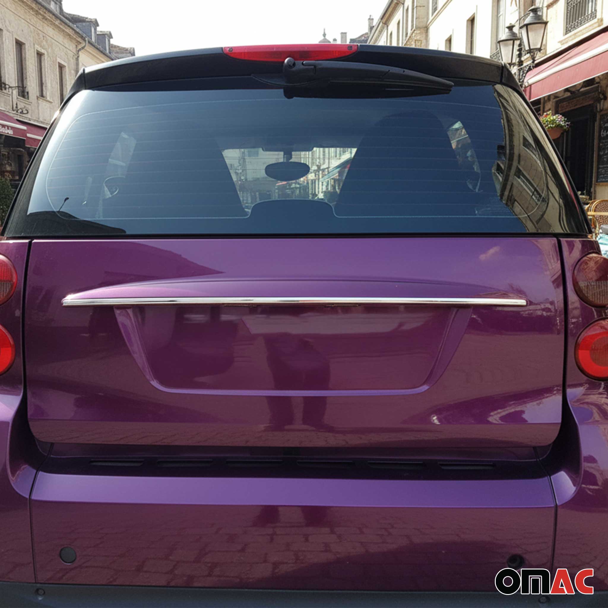 2007-2015 Smart ForTwo Rear Trunk Tailgate Door Handle Cover Stainless Steel Silver