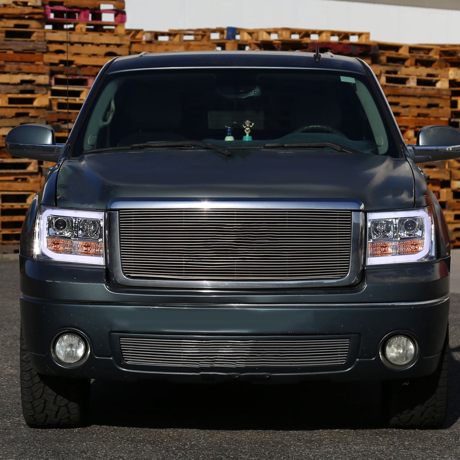 2007-2013 GMC Sierra 1500 1500HD 2500HD 3500HD LED C-Bar Headlights Chrome