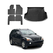 2011-2013 Kia Sorento Floor Mats & Cargo Liner Full Set All Weather Black