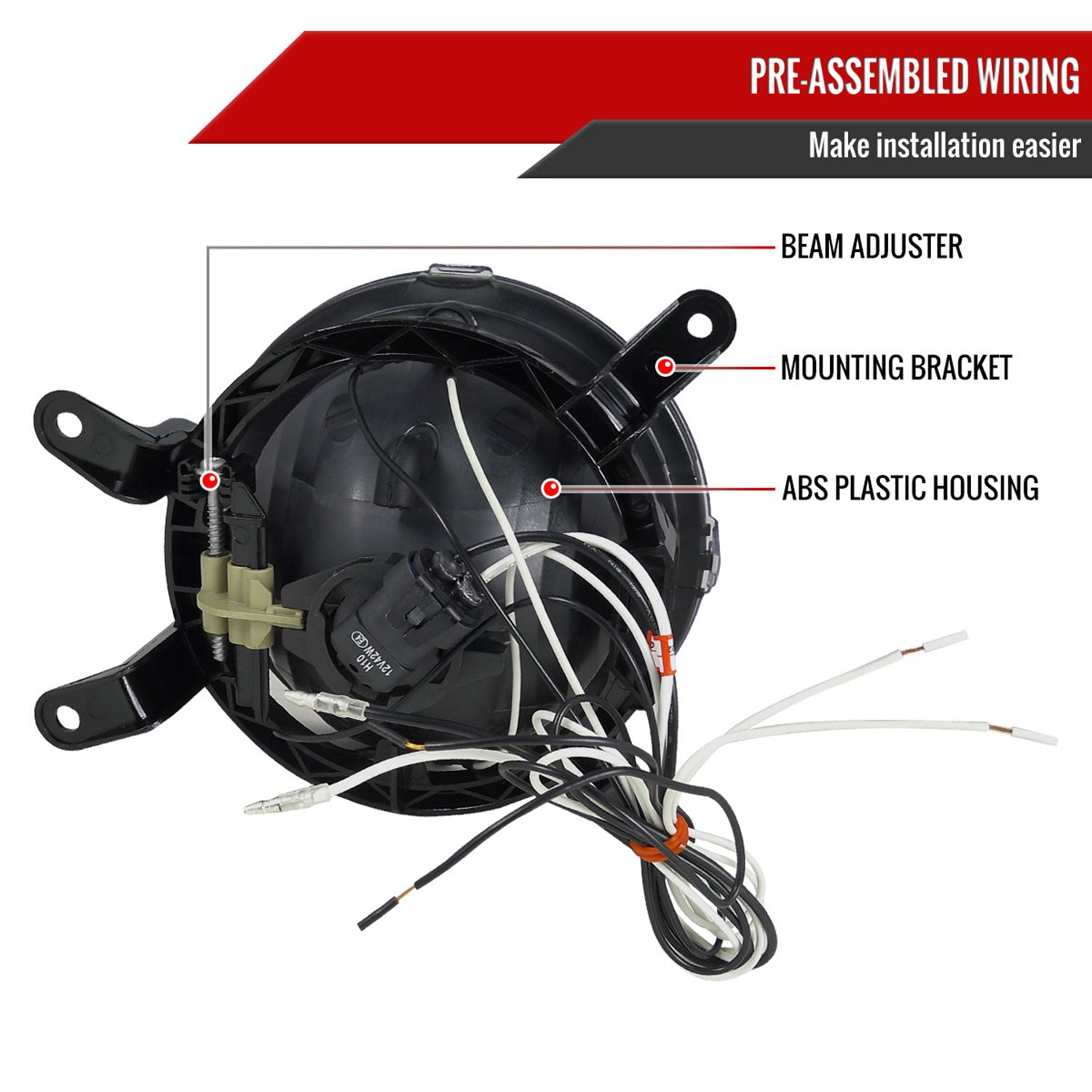 2005-2009 Ford Mustang GT Deluxe/Premium H10 Halo Ring Fog Lights Chrome/Clear