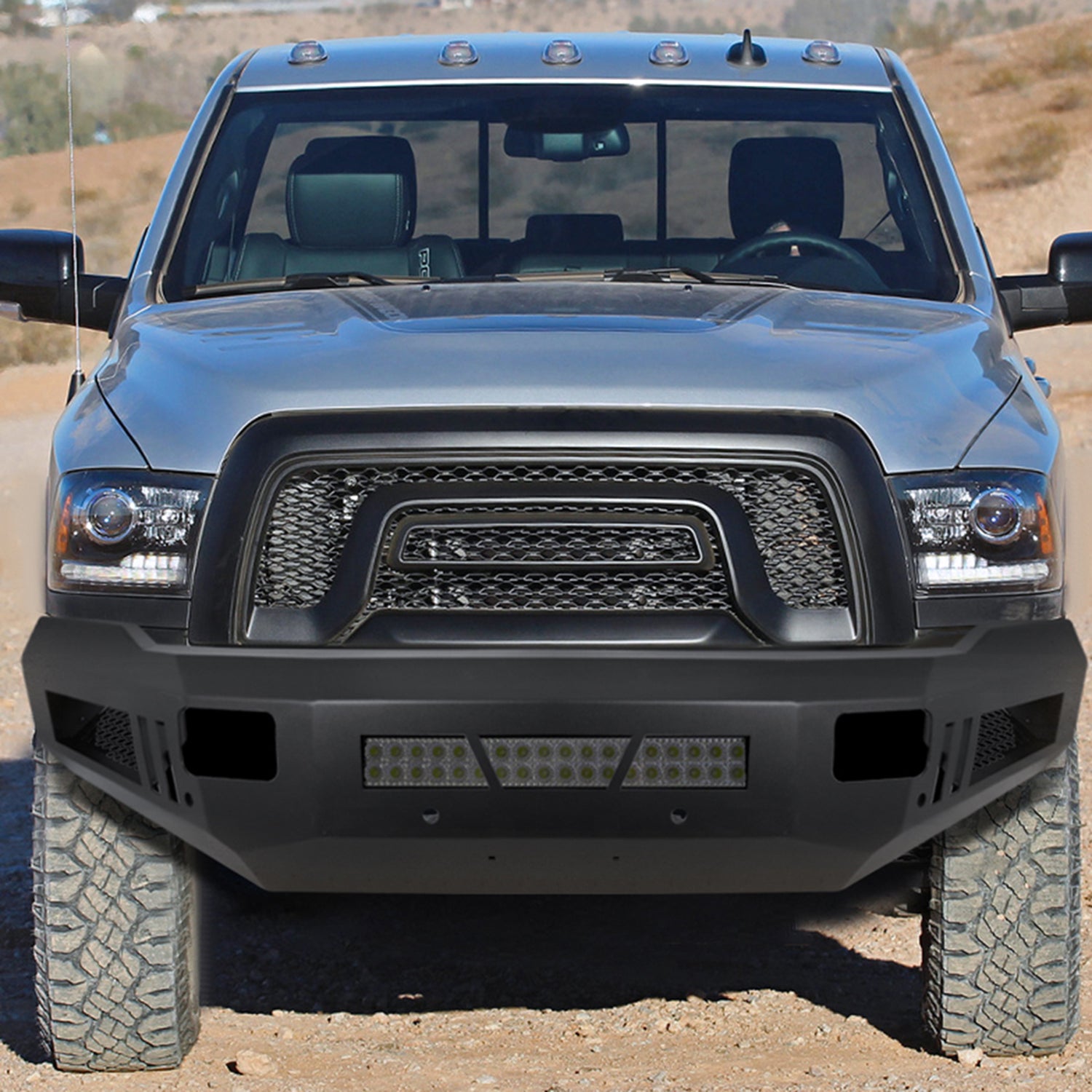 2010-2018 Dodge RAM 2500/3500 Heavy Duty Steel Front Bumper LED Light Ports