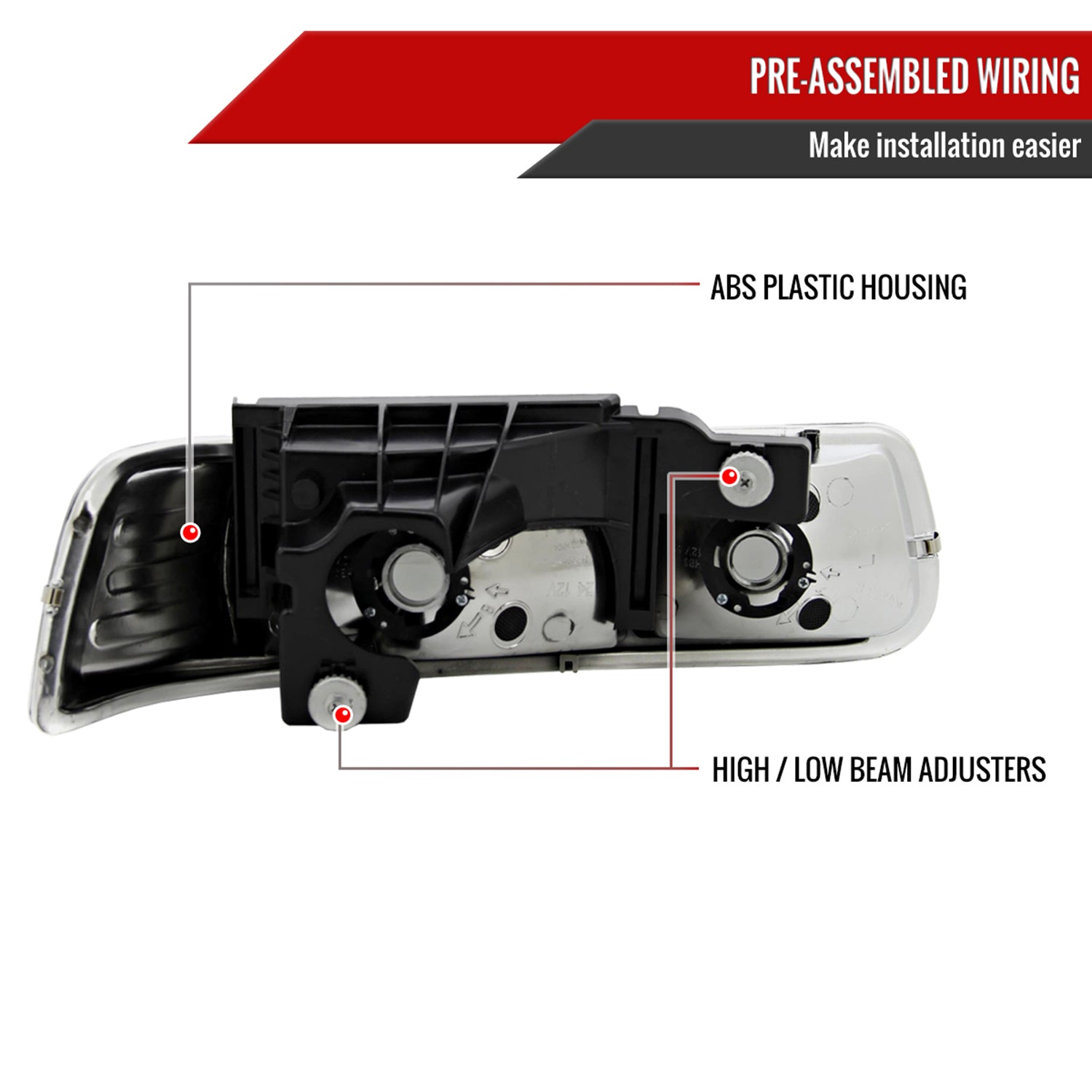 1999-2006 Chevy Silverado/Tahoe/Suburban Factory Style Headlights Chrome/Clear