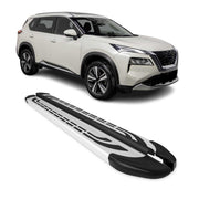 2021-2026 Nissan Rogue Side Step Nerf Bars Running Boards Silver Alu