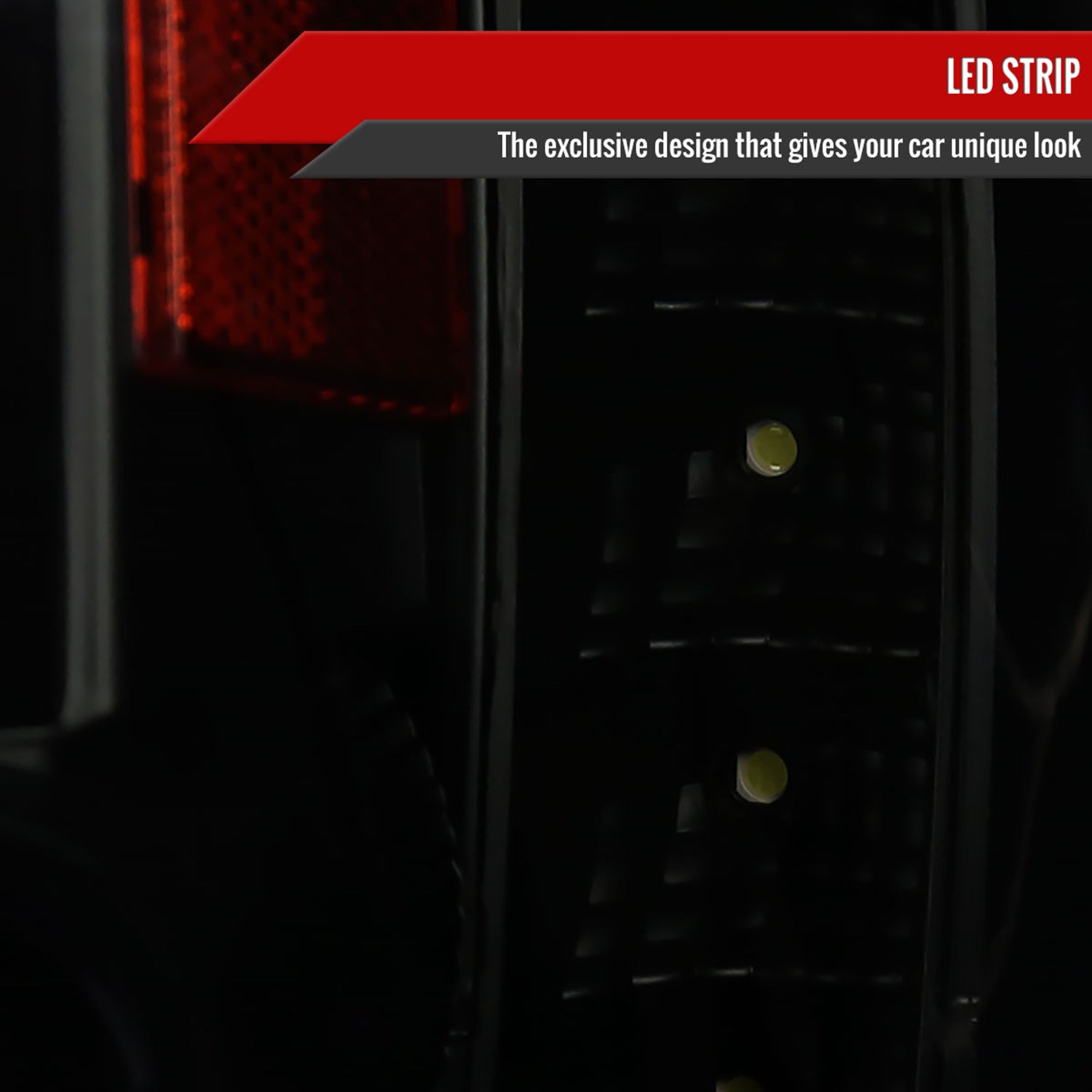 2002-2009 Chevy Trailblazer Projector Headlights w/LED Light Strip Black/Smoke