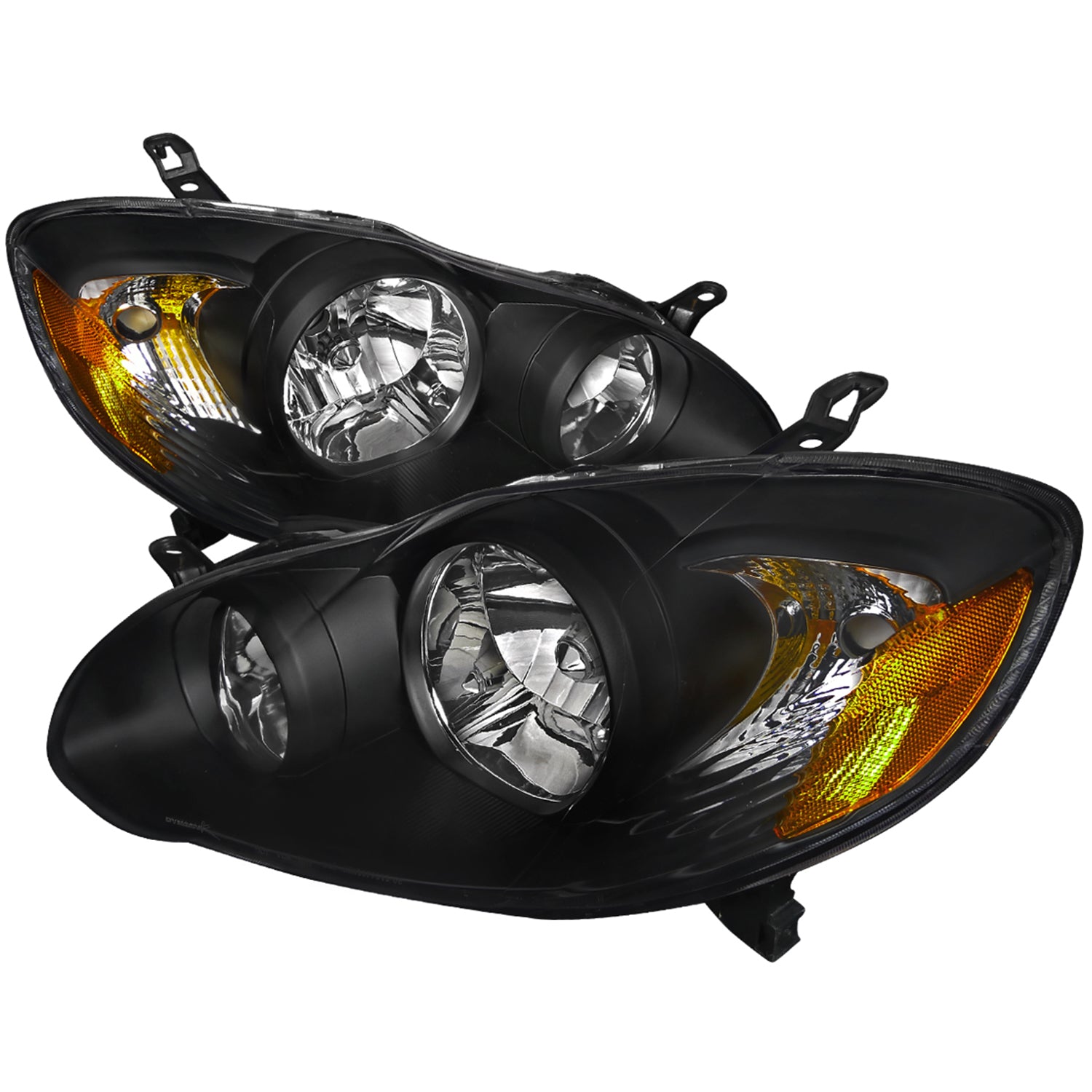 2003-2008 Toyota Corolla Factory Style Headlights Matte Black/Clear Lens