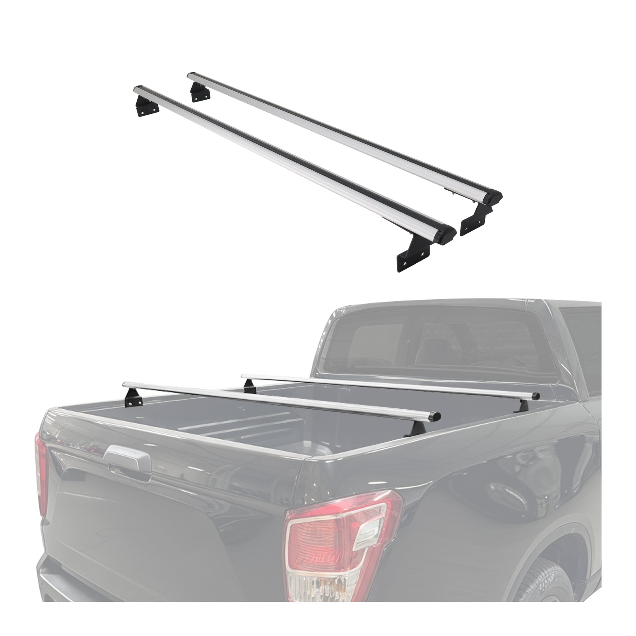2019-2023 Ford Ranger Trunk Bed Carrier Roof Racks Gray 2Pcs