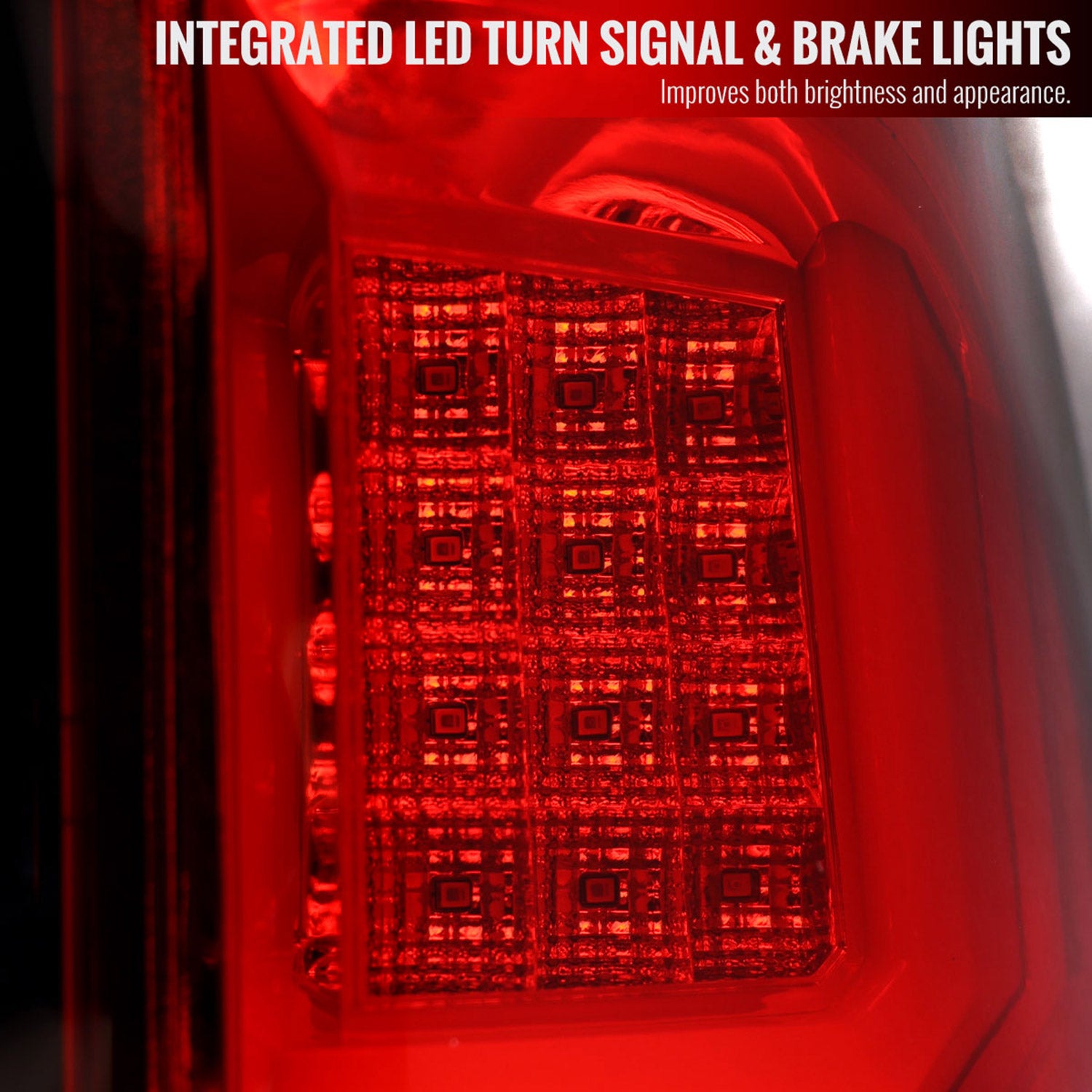 2007-2013 Chevy Silverado 1500 2500HD/3500HD LED Tail Lights Bar Chrome/Red