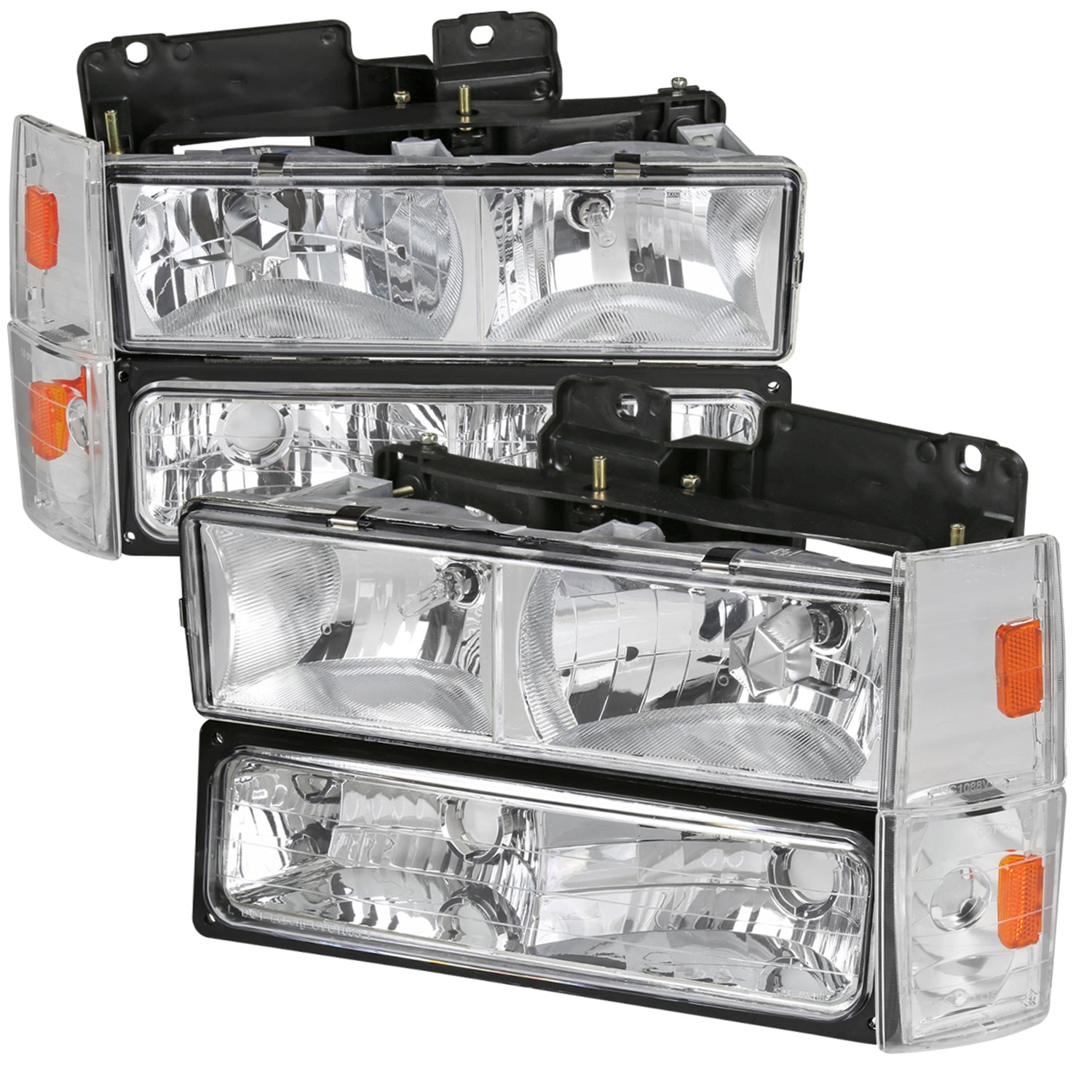 1988-1993 Chevy C/K Blazer/Tahoe/ Sierra/Yukon Headlights Lights Set Chrome