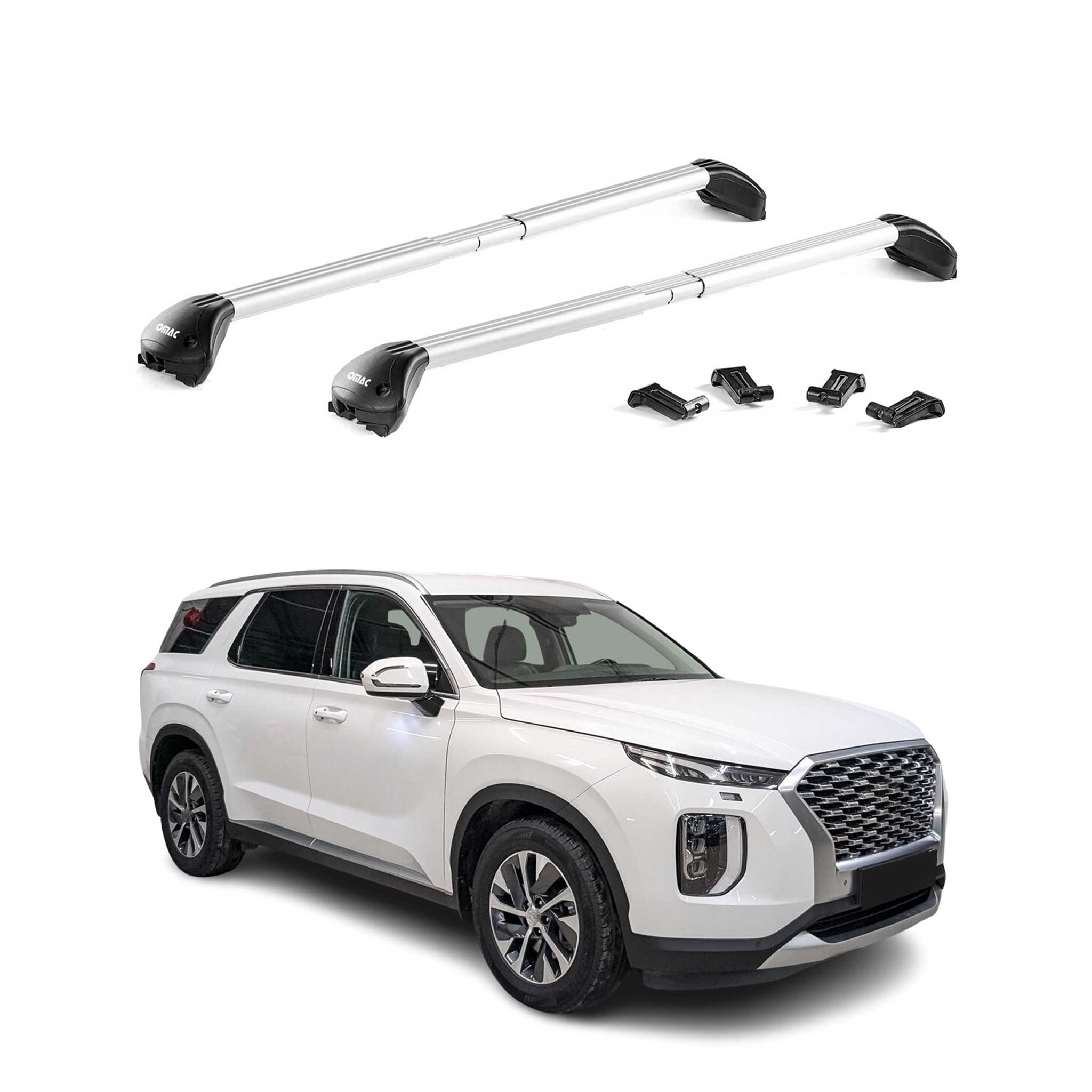 2020-2025 Hyundai Palisade Roof Rack Cross Bars Black Luggage Carrier 2 Pcs