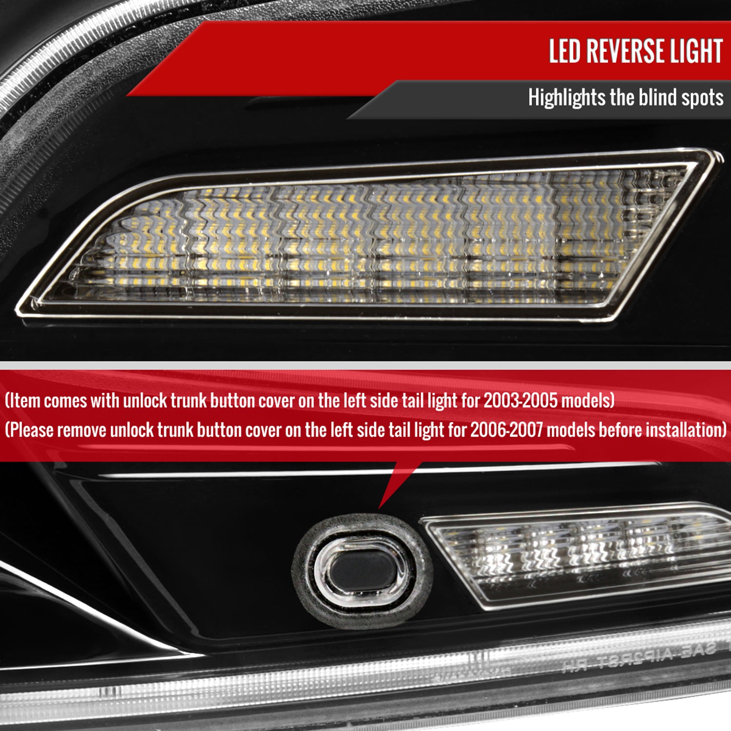 2003-2007 Infiniti G35 Coupe Red LED Halo Signal Tail Lights Glossy Black