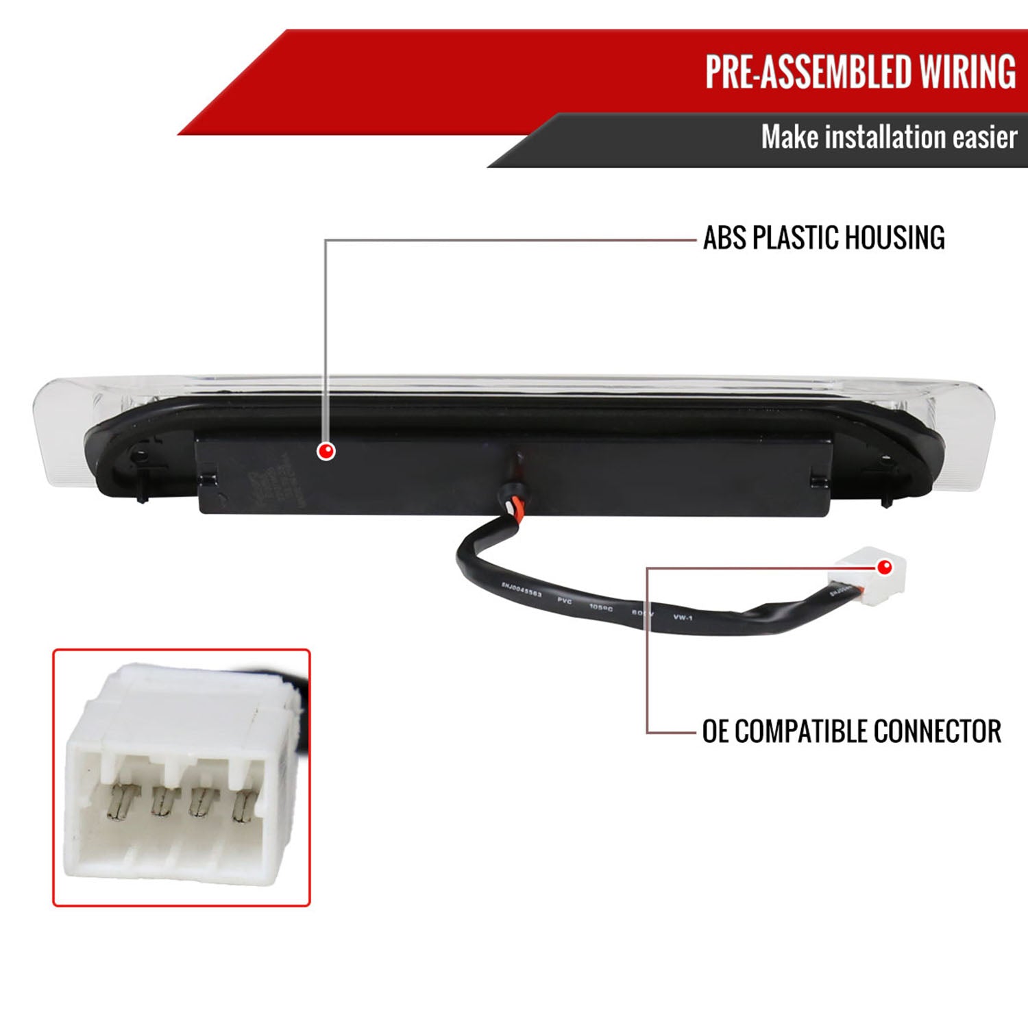 2002-2008 Dodge RAM LED 3rd Brake Light Chrome Housing/Clear Lens