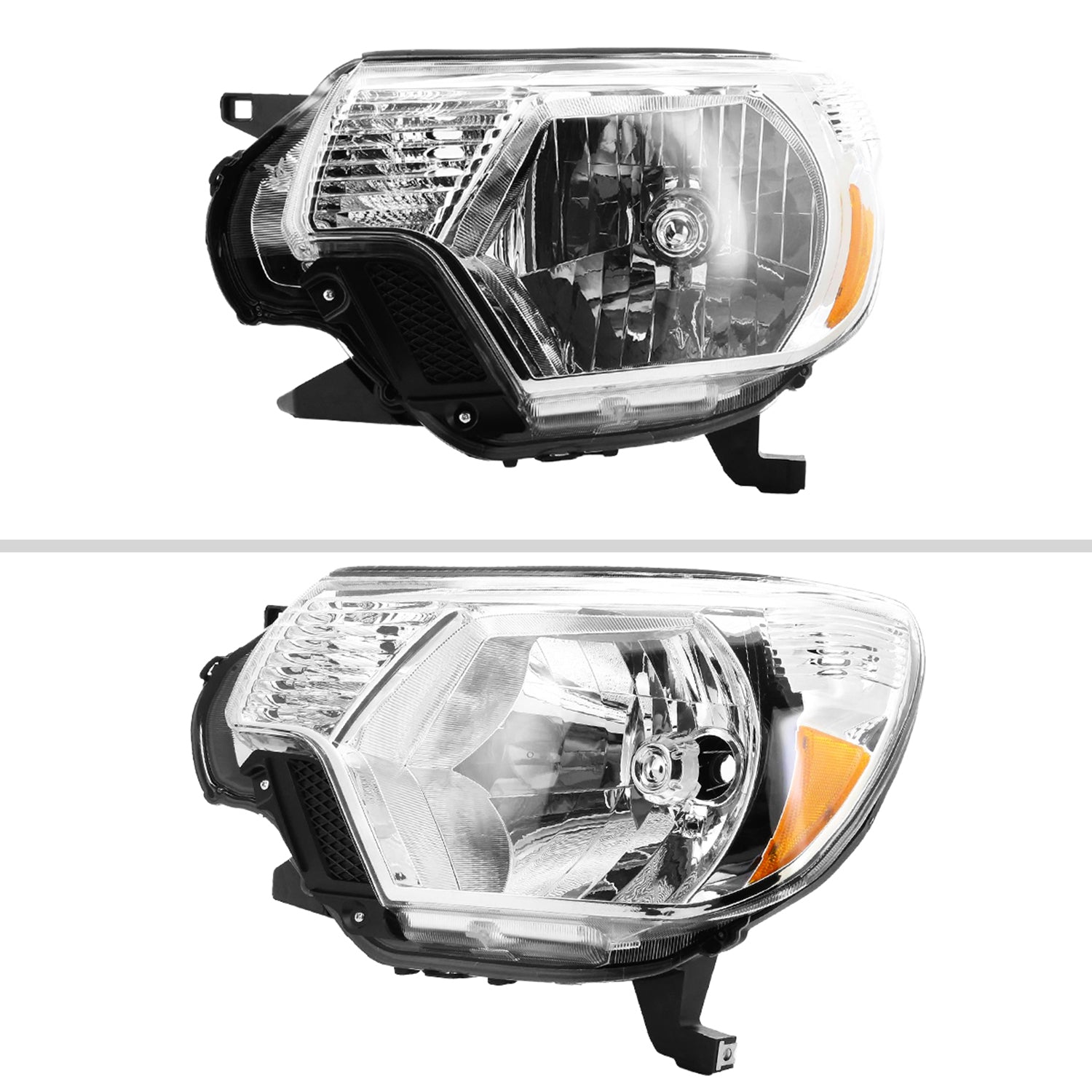 2012-2015 Toyota Tacoma Factory Style Headlights Chrome Housing/Clear Lens