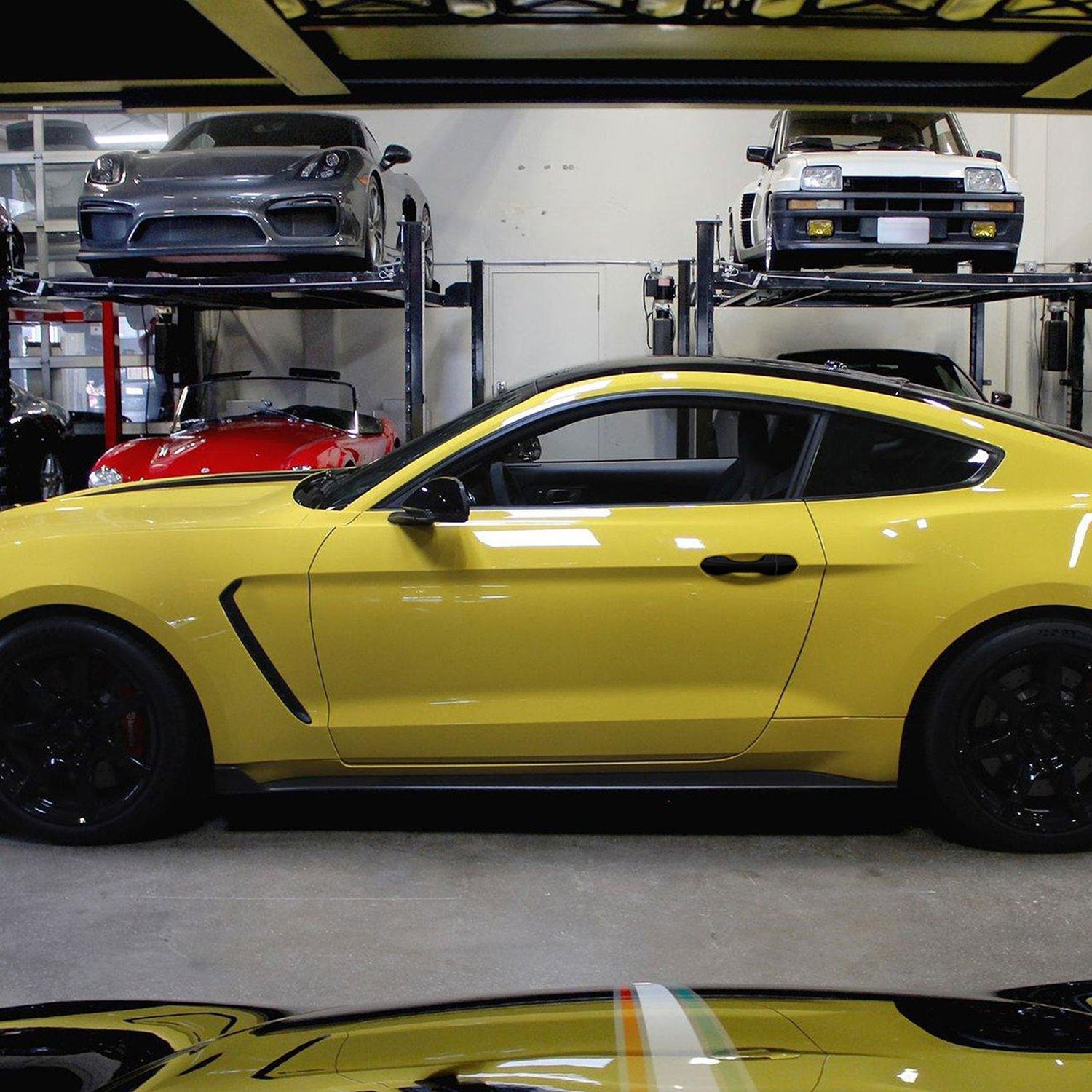 2015-2023 Ford Mustang Door Handle Cover Gloss Black 4Pcs ABS Plastic