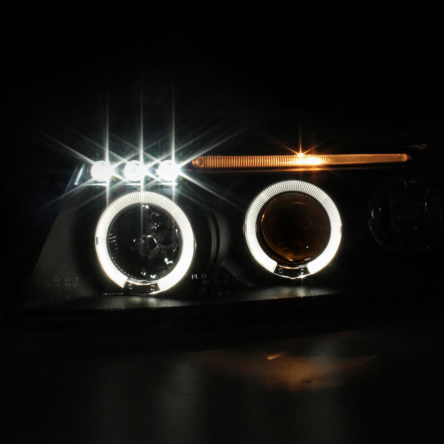 1997-2000 VW Passat Dual Halo Projector Headlights Matte Black/Clear Lens