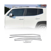 2015-2024 Jeep Renegade Window Molding Trim Streamer Steel Silver 6 Pcs