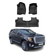 2021-2024 GMC Yukon Yukon XL Premium Floor Mats Liners First and Second Row Set Black