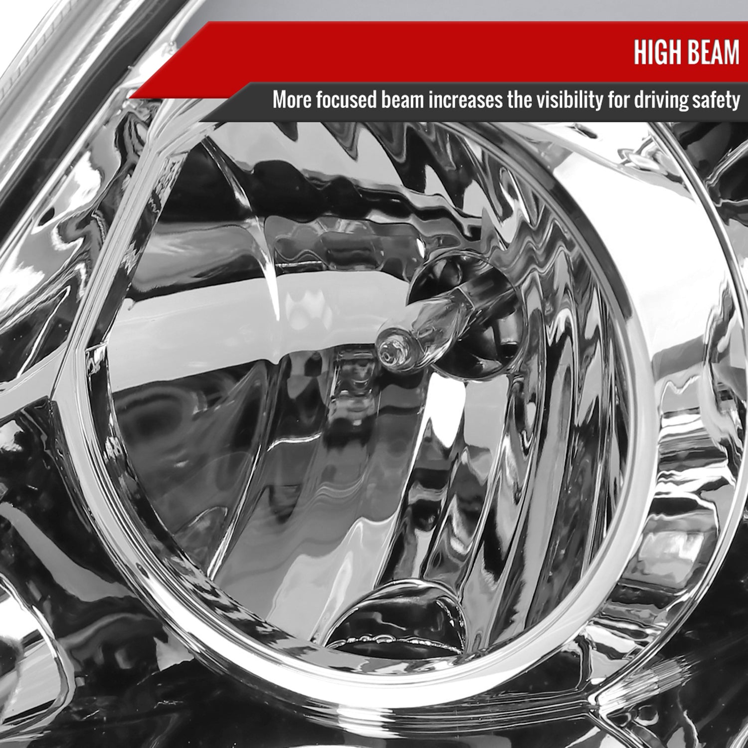 1997-2004 Ford F-150 / 97-2002 Expedition LED C-Bar Projector Headlights Chrome