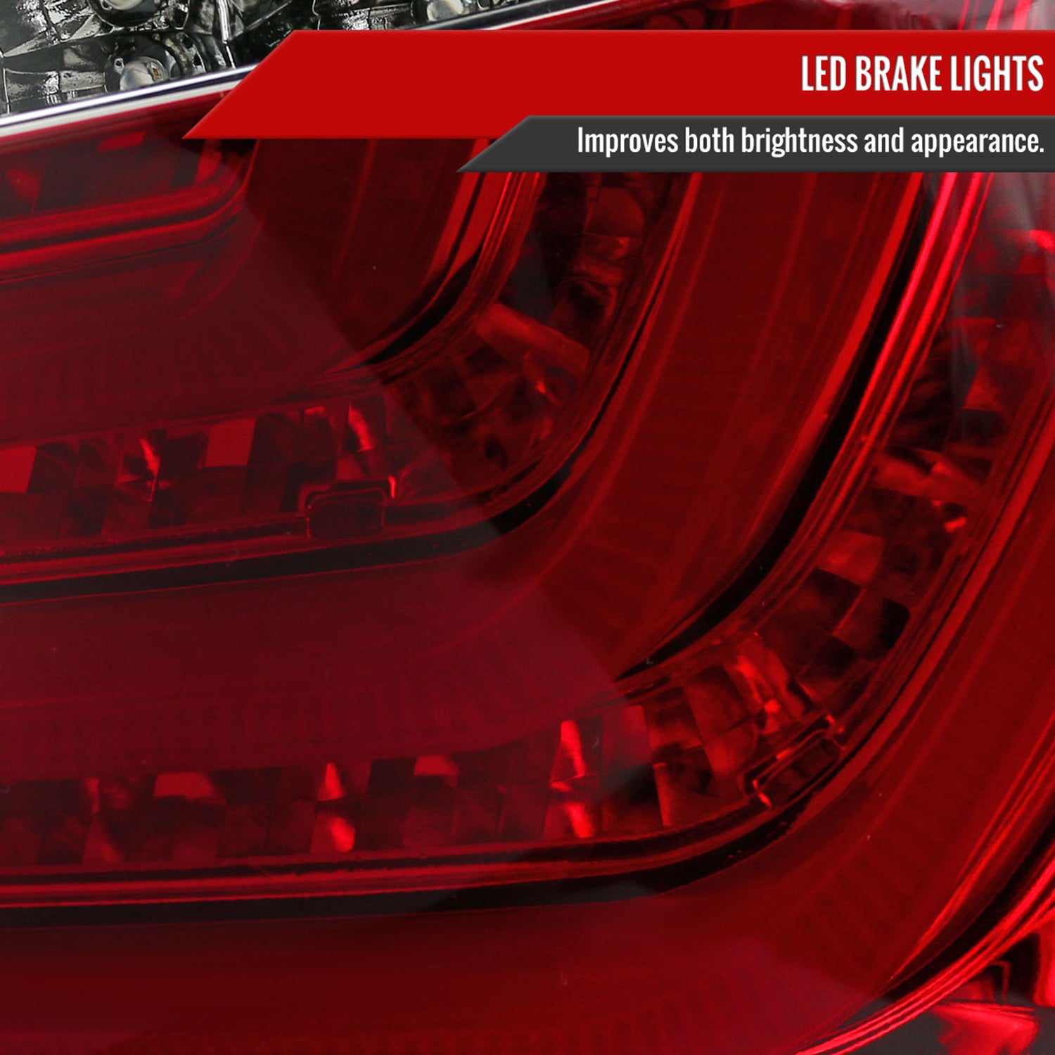 2008-2010 BMW E60 5 Series Sedan LED Tail Lights Chrome Housing/Red Lens