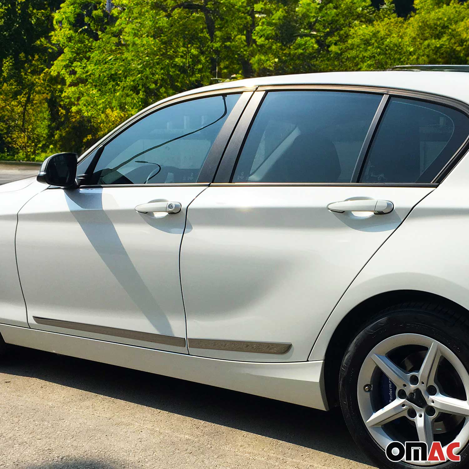 Dark Chrome Side Door Streamer Body Molding Trim Stainless Steel 4 Pc