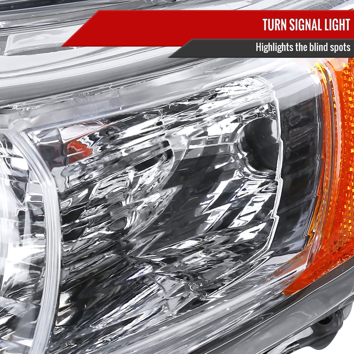 2012-2014 Toyota Camry Projector Headlights w/ Amber Reflectors Chrome/Clear