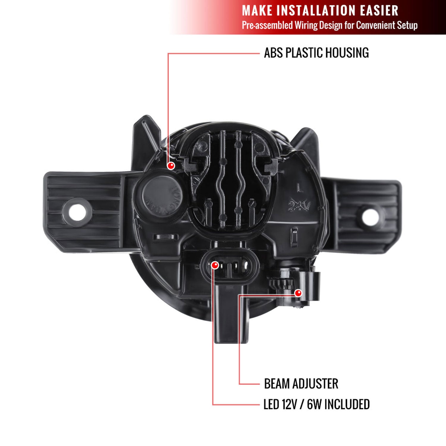 2019-2021 Nissan Altima 12v/6w LED Fog Lights Kit Chrome Housing/Clear Lens