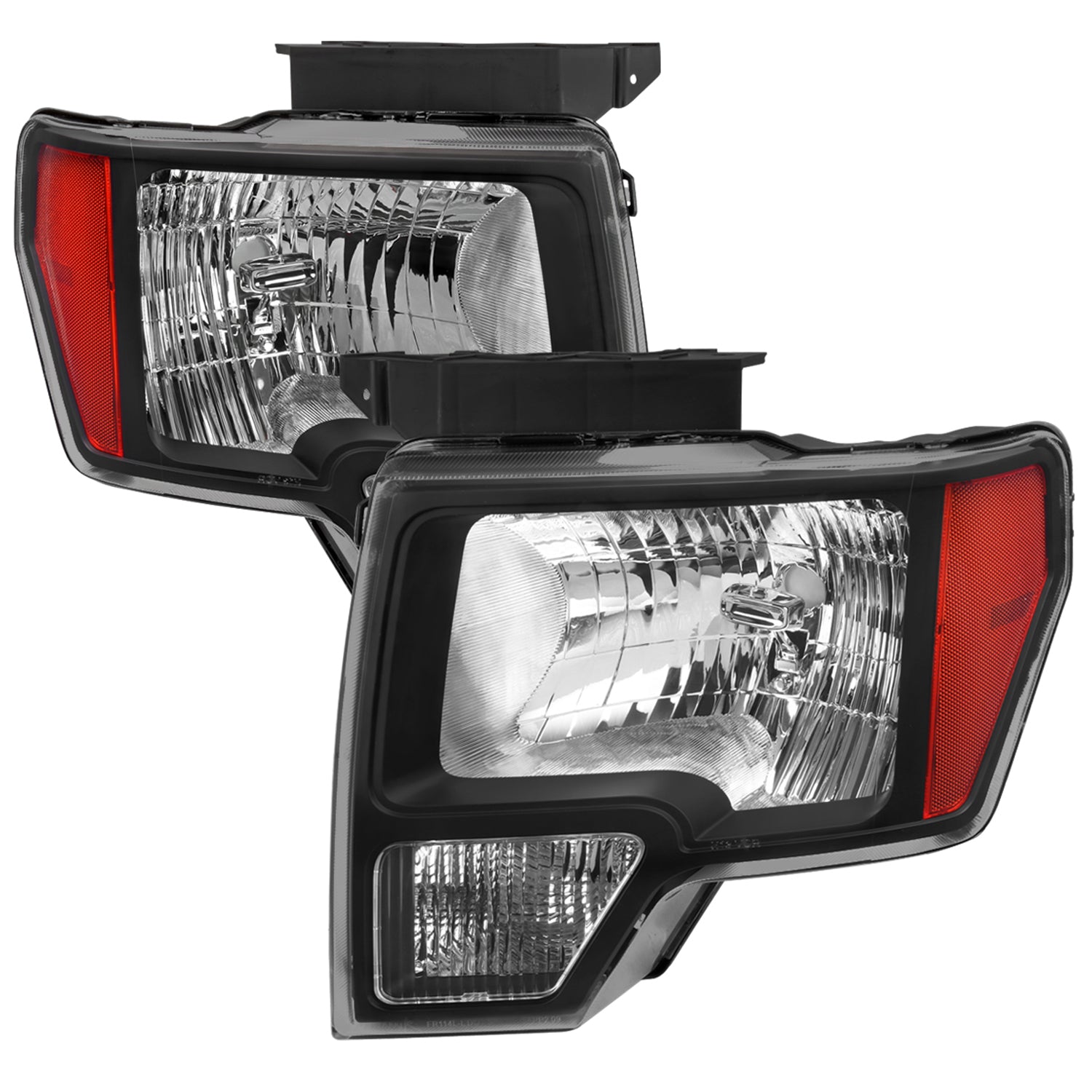 2009-2014 Ford F-150 Factory Style Headlights Matte Black Housing/Clear Lens