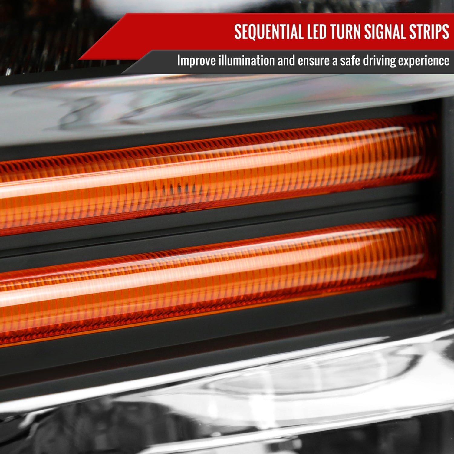 2008-2010 Ford F-250/350/450/550 SuperDuty Factory LED Signal Headlights Black