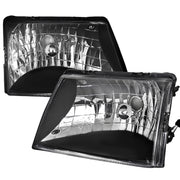 1998-2000 Ford Ranger Factory Style Crystal Headlights Matte Black/Clear Lens