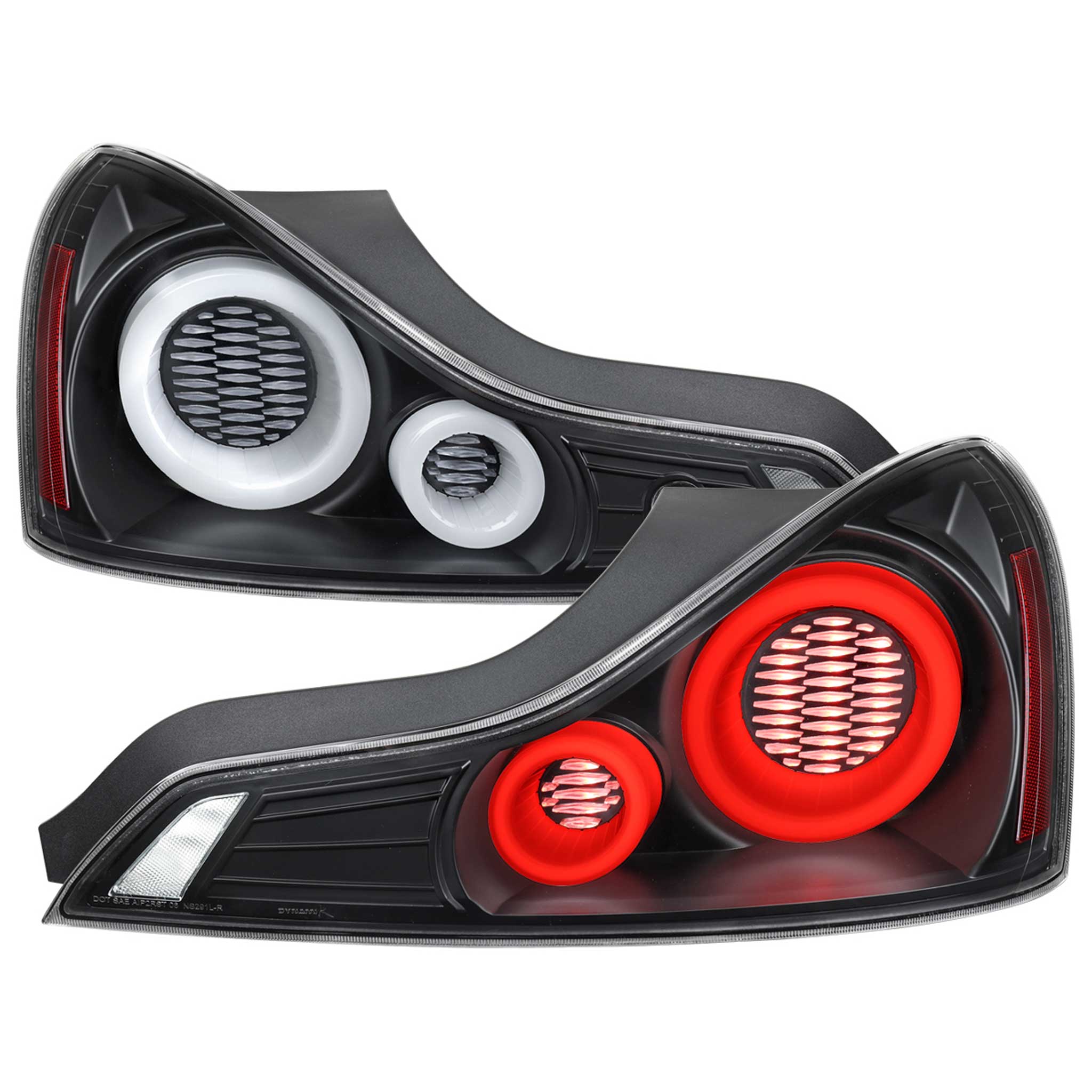 For Infiniti G37 2008-13 / Q60 Coupe 2014-15 LED Tail Light Switchback Sequential Turn Signals Matte Black Housing Clear Lens