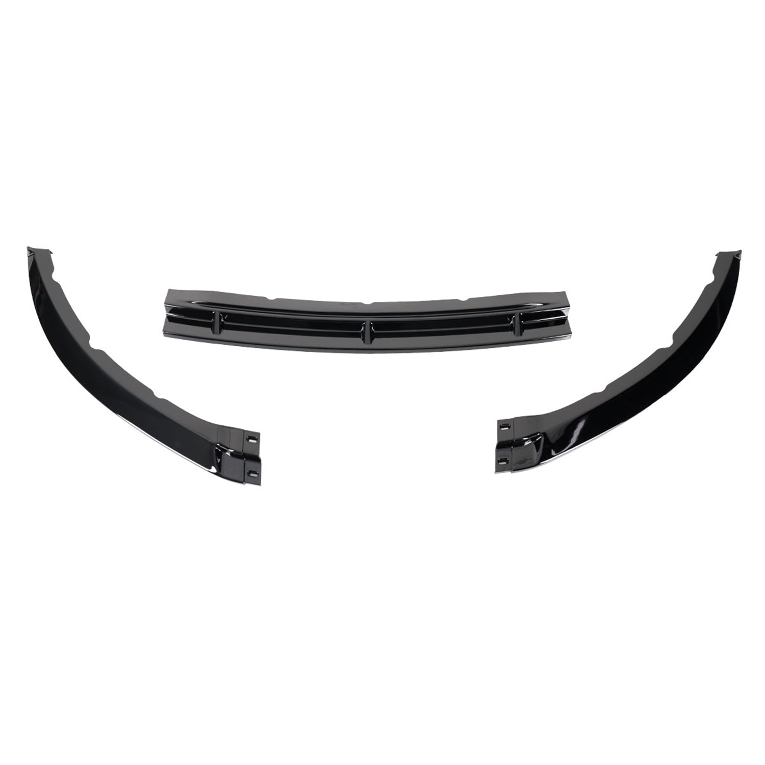 2013-2014 Ford Mustang Glossy Black 3Pcs Front Bumper Lip Splitter Kit