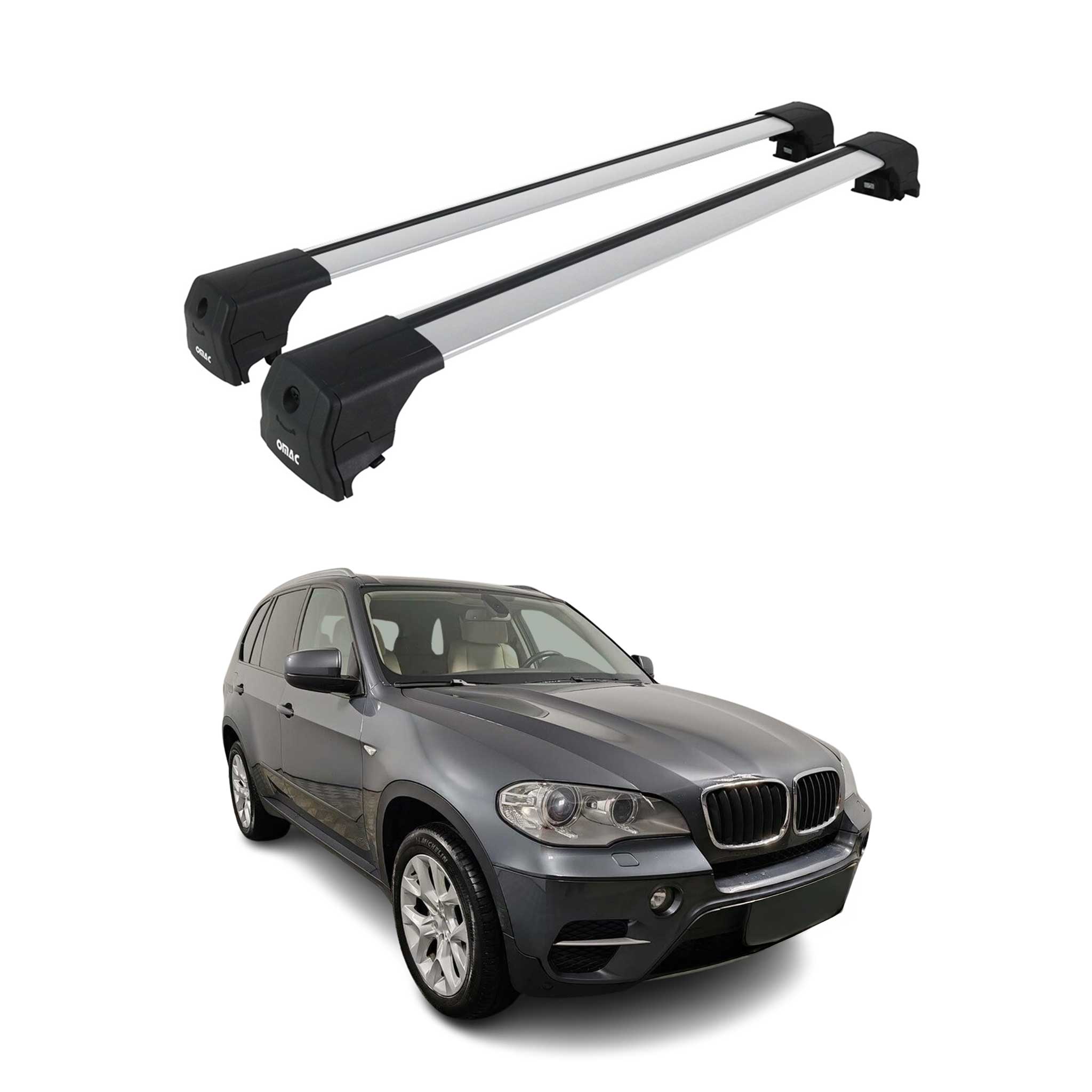 2007-2013 BMW X5 E70 Roof Rack Cross Bars Silver