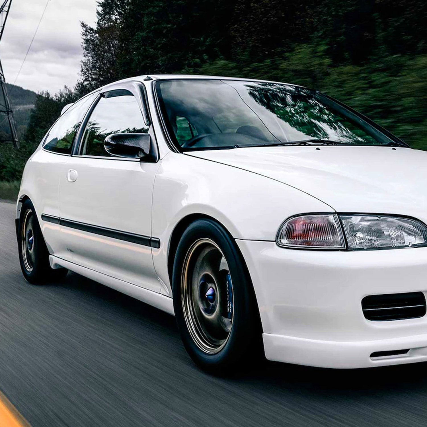 1992-1995 Honda Civic Coupe/Hatchback Carbon Fiber Shell Power Spoon Mirrors