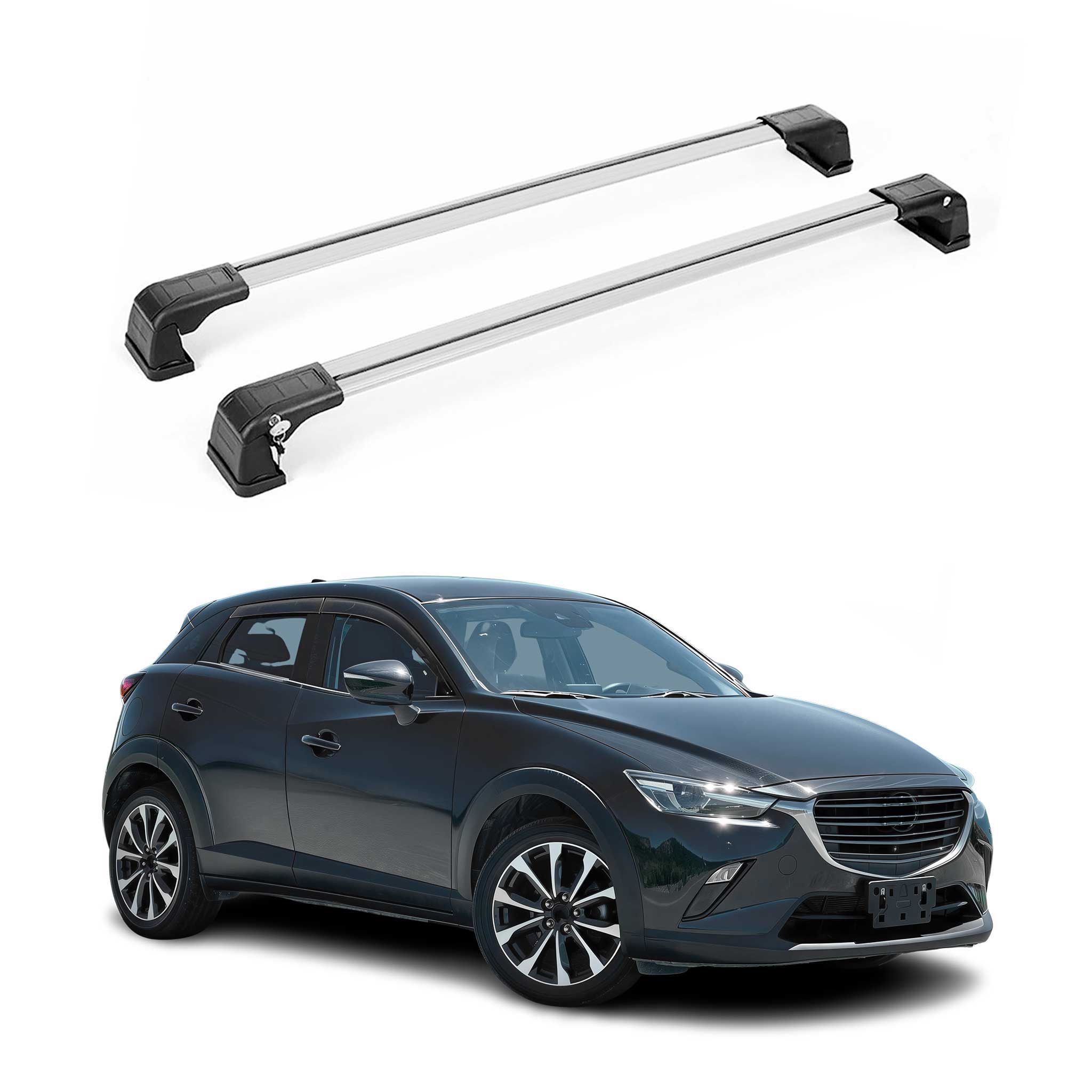 2016-2021 Mazda CX-3 Roof Rack Cross Bars Silver