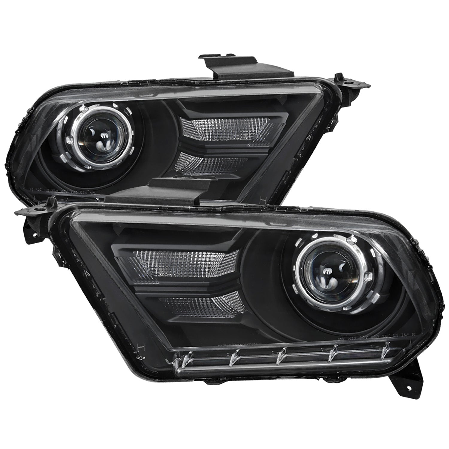 2010-2014 Ford Mustang Retrofit Style Projector Headlights Matte Black/Clear