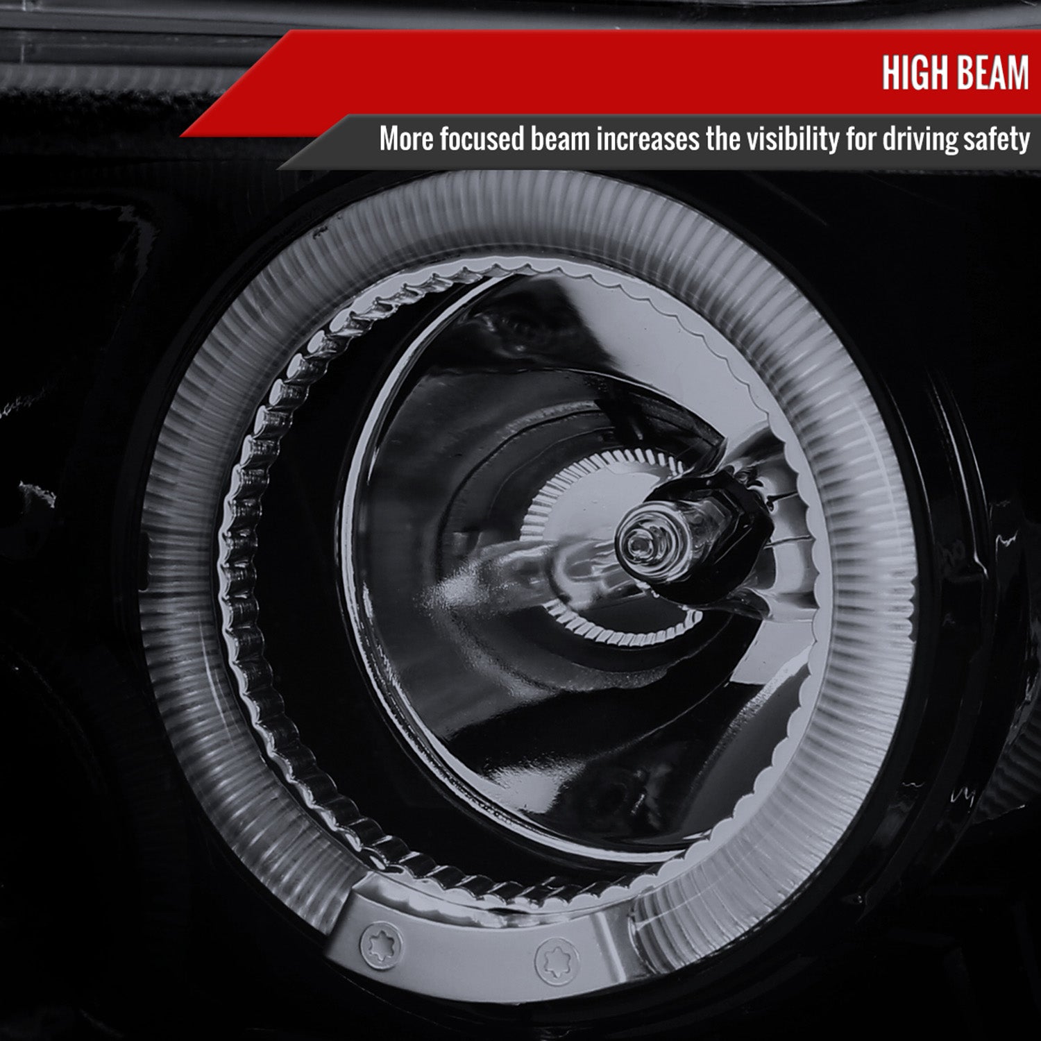 2010-2014 Ford Mustang Dual Halo Projector Headlights Glossy Black/Smoke Lens