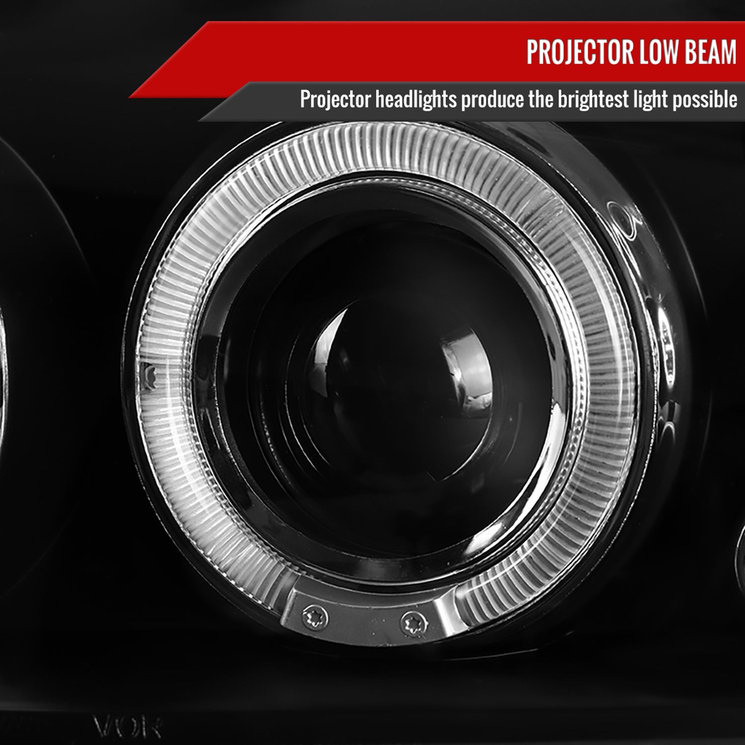 2000-2005 Chevy Impala Dual Halo Projector Headlights Matte Black/Clear Lens