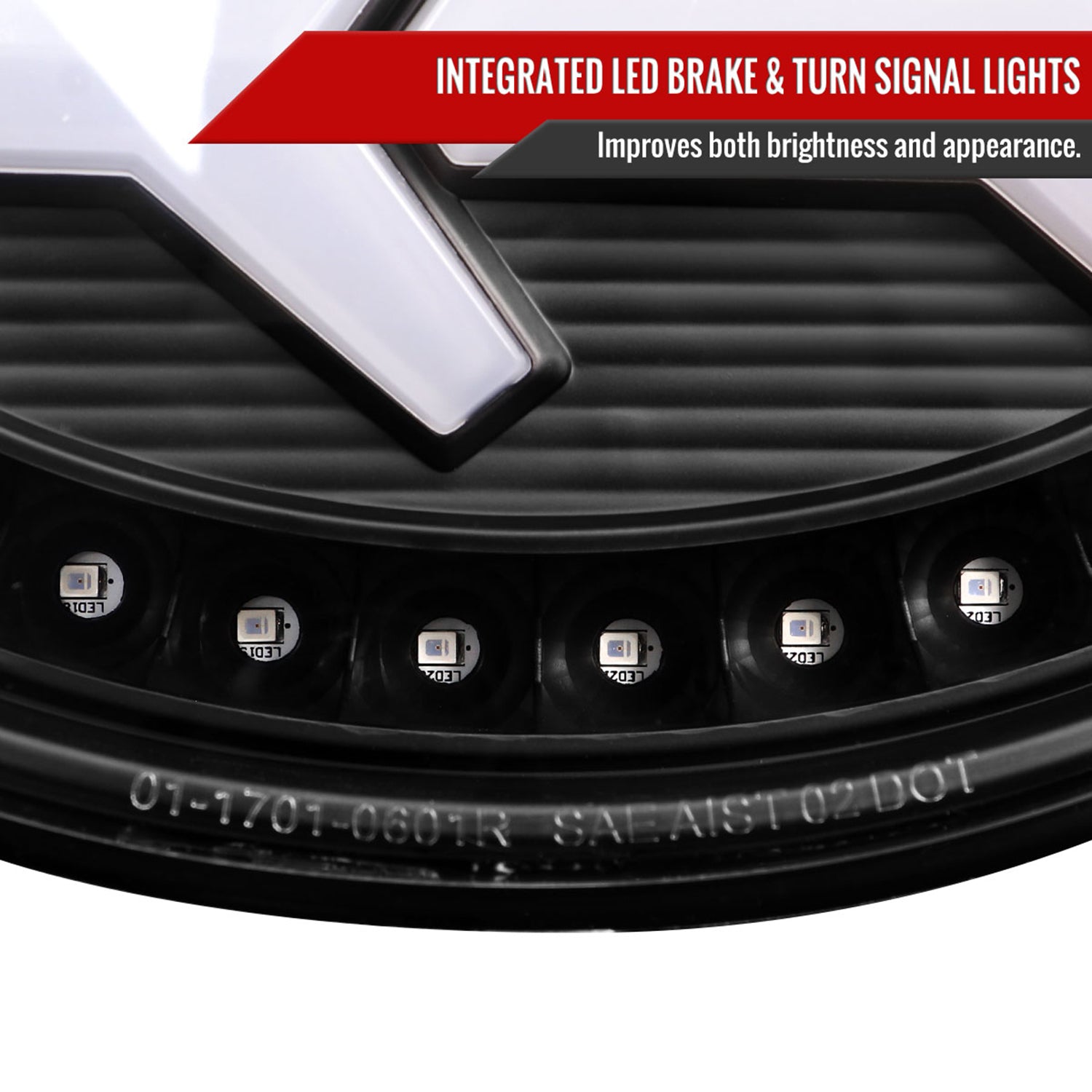 1997-2004 Chevy Corvette C5 4 PC White LED Bar Tail Lights Matte Black/Clear