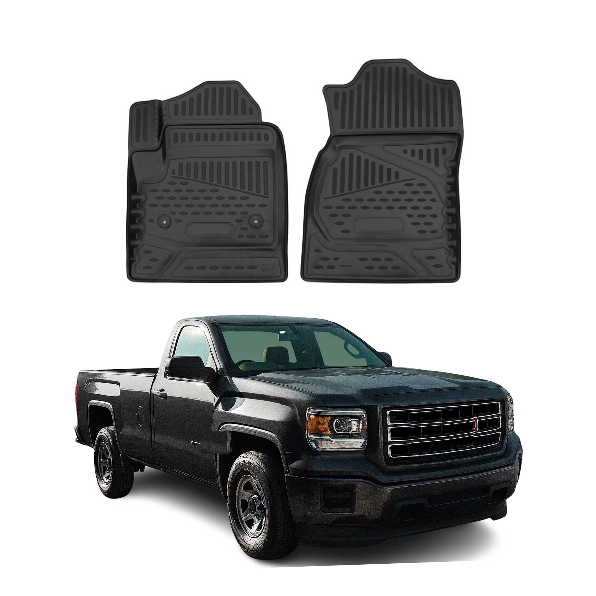2014-2019 GMC Sierra Regular Cab 1500/2500/3500 Floor Mats Liners Full Set All Weather