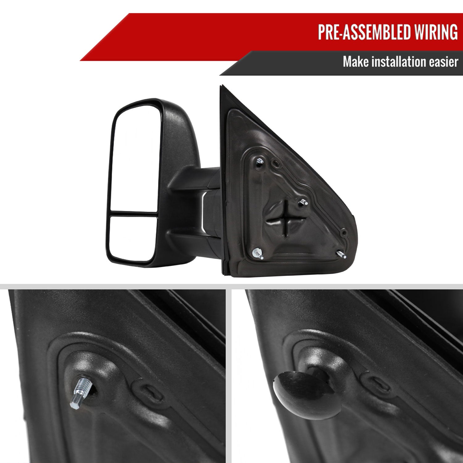 2014-2018 Chevy Silverado/Sierra Manual Adjustable & Extendable Towing Mirrors