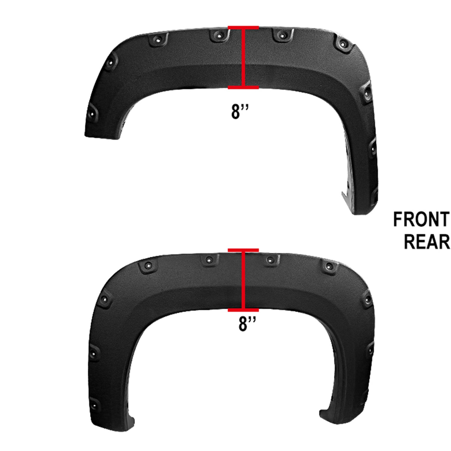 2007-2013 GMC Sierra 1500 Fleetside Textured Rivet Style Fender Flares