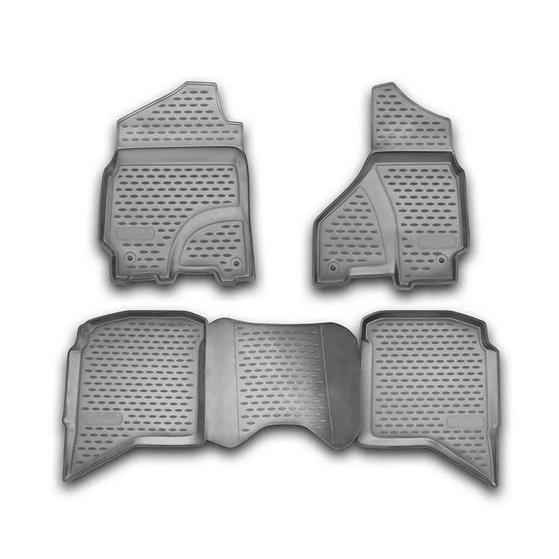 2009-2018 RAM 1500 Crew Cab Floor Mats Liners Full Set All Weather Gray