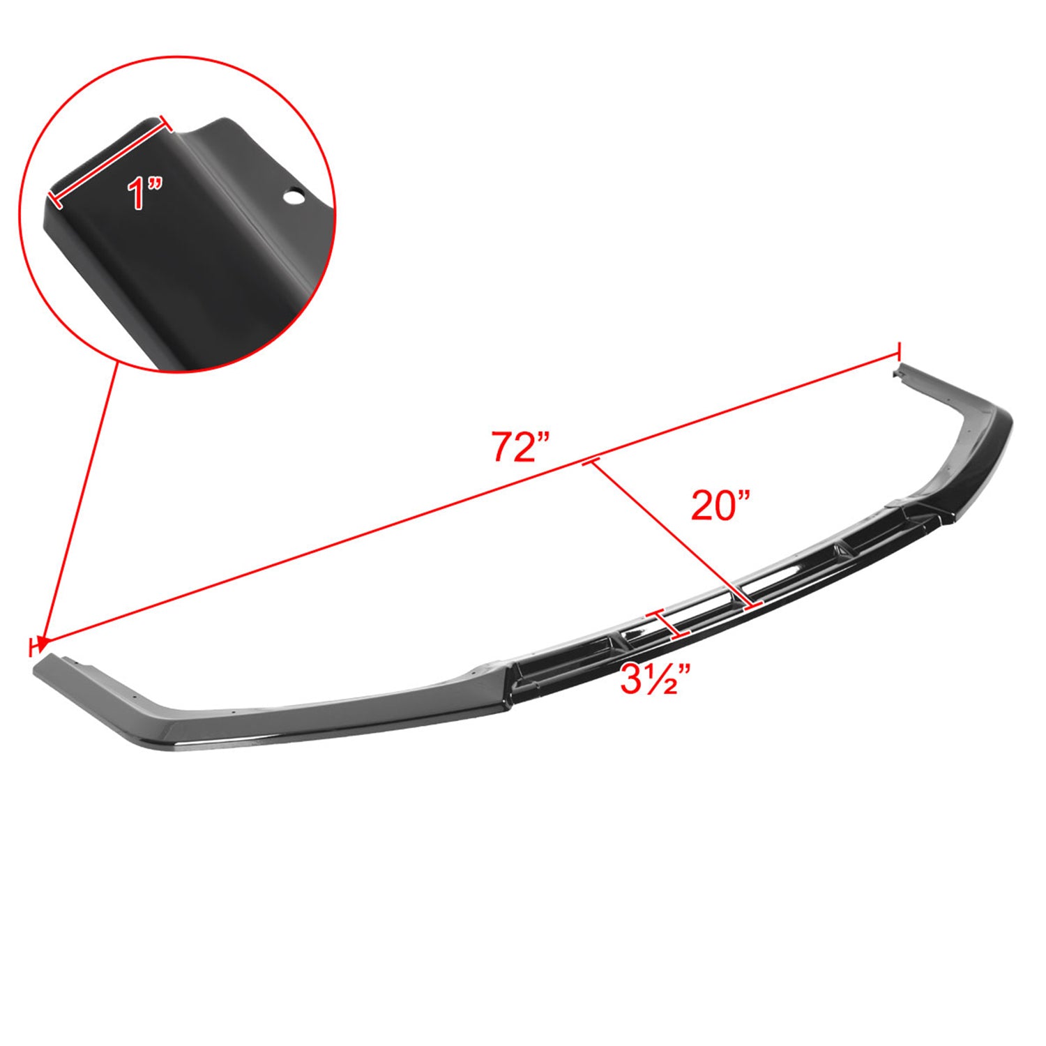 2017-2021 Honda Civic Si Glossy Black 3Pcs Front Bumper Lip Spoiler Kit